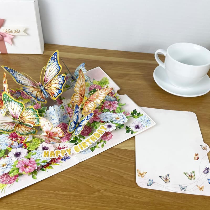 Butterfly Popup Card - Handmade Nature Art for Birthdays