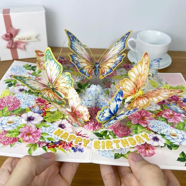 Butterfly Popup Card - Handmade Nature Art for Birthdays