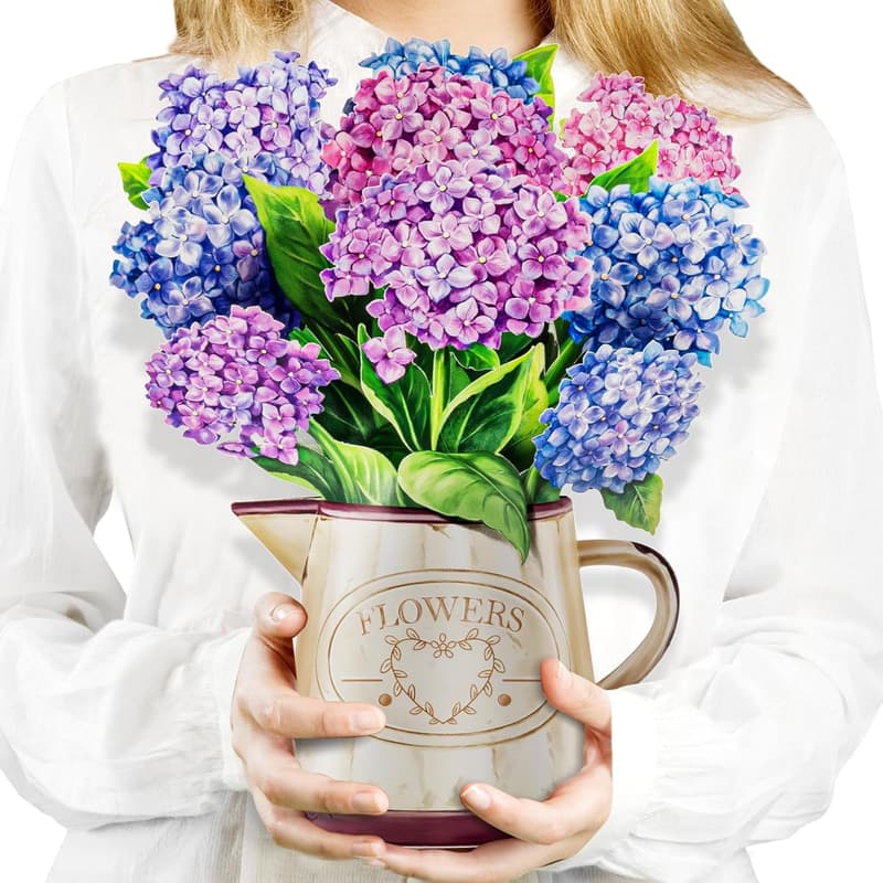 Nantucket Hydrangeas 3D Pop Up Card for Women’s Birthday