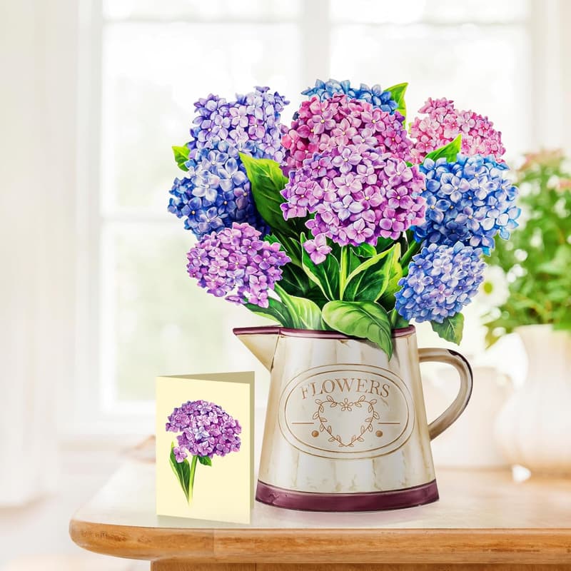 Nantucket Hydrangeas 3D Pop Up Card for Women’s Birthday