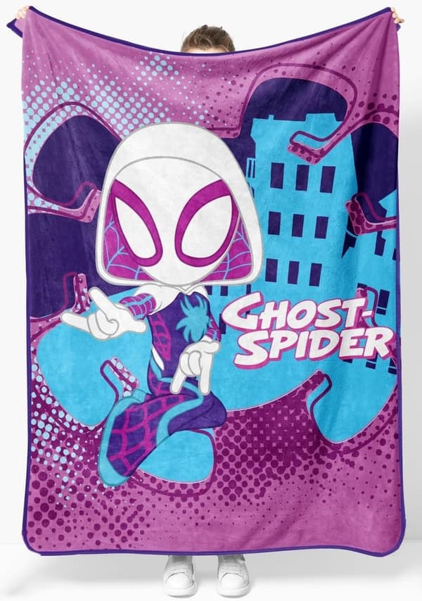 Ghost Spider Gwen Throw Blanket – 46x60 inches, Soft Fleece for Kids