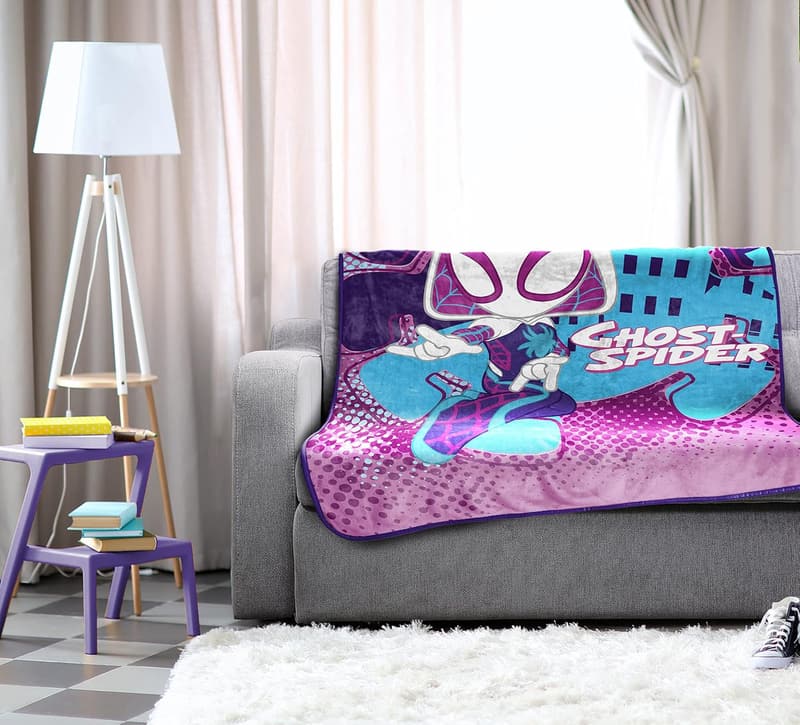 Ghost Spider Gwen Throw Blanket – 46x60 inches, Soft Fleece for Kids