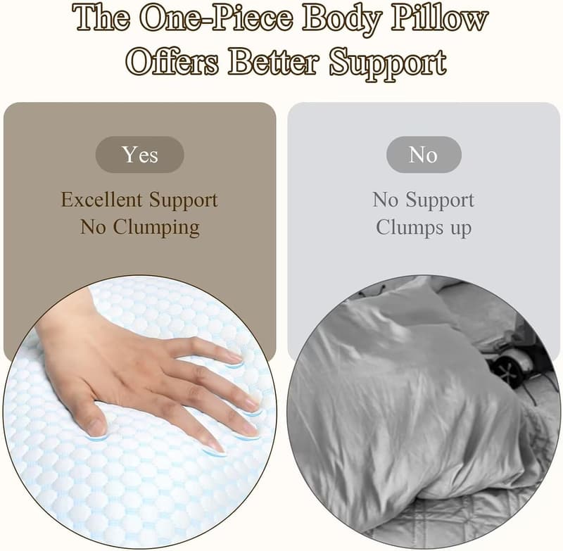 Cooling Mermaid Body Pillow for Adults - Memory Foam, Soft Hugging