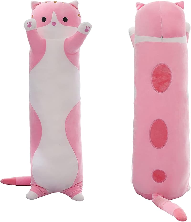 Cute Pink Cat Body Pillow - 19.7