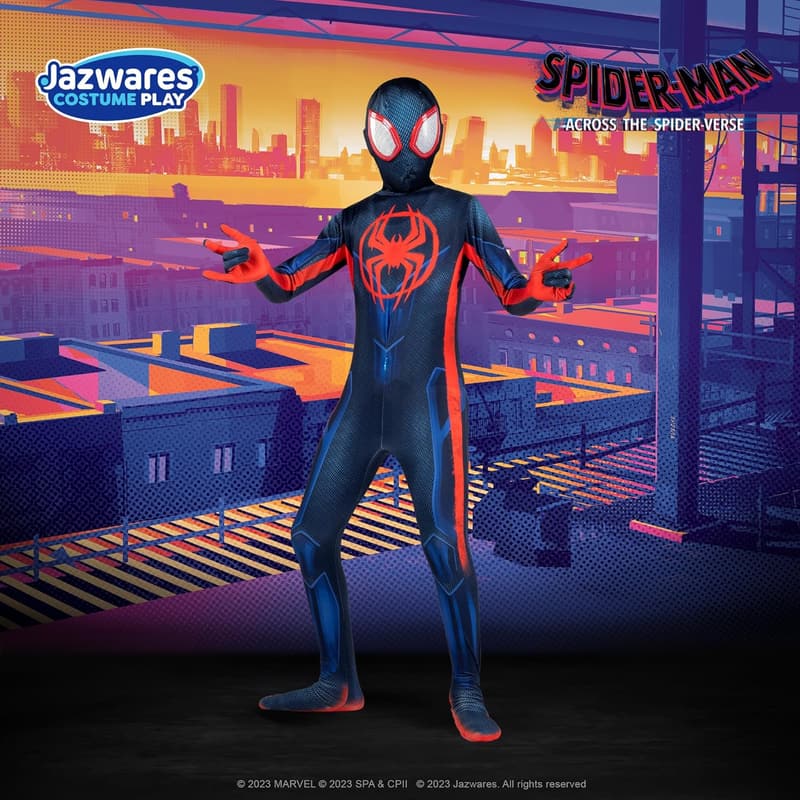 Miles Morales Spider-Man Youth Deluxe Zentai Costume - Spandex