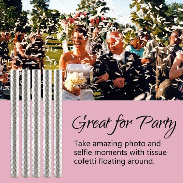 Wedding Confetti Wands - 30 Pack, 14 Inch Tissue Sticks