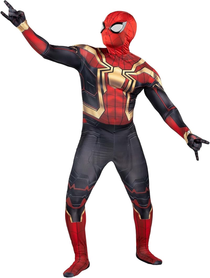 Iron Spider-Man Deluxe Zentai Suit with Mask and Plastic Eyes