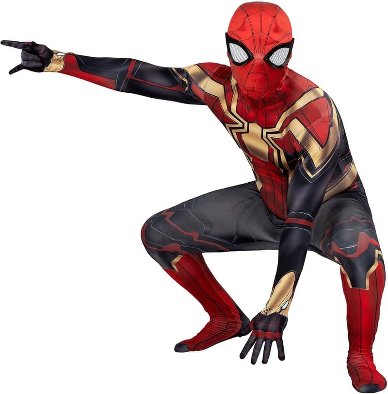 Iron Spider-Man Deluxe Zentai Suit with Mask and Plastic Eyes