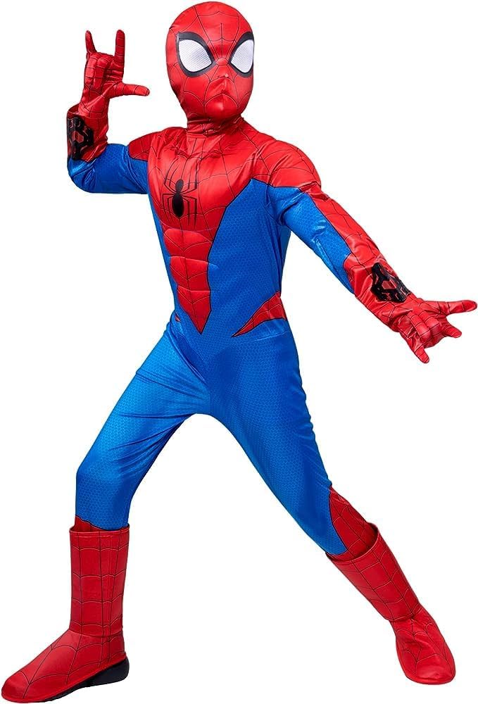 Spider-Man Youth Halloween Costume with Padded Jumpsuit & Mask
