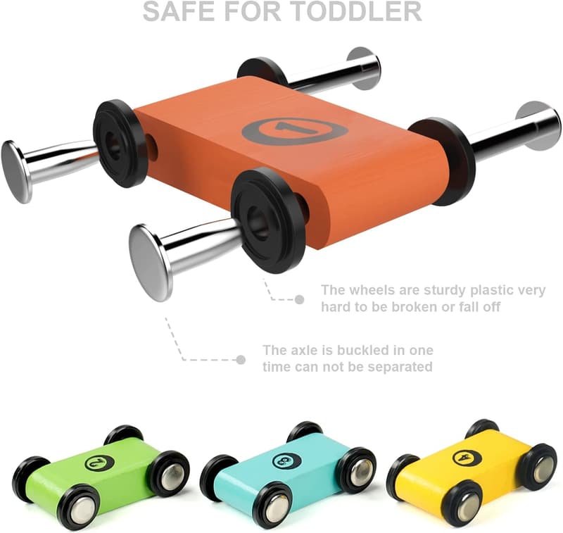 Wooden Race Track Toy for Toddlers - Car Ramp Racer Set