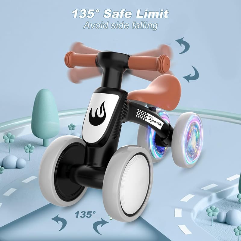 Toddler Balance Bike with Soft Seat & Silent Wheels - 1st Birthday Gift