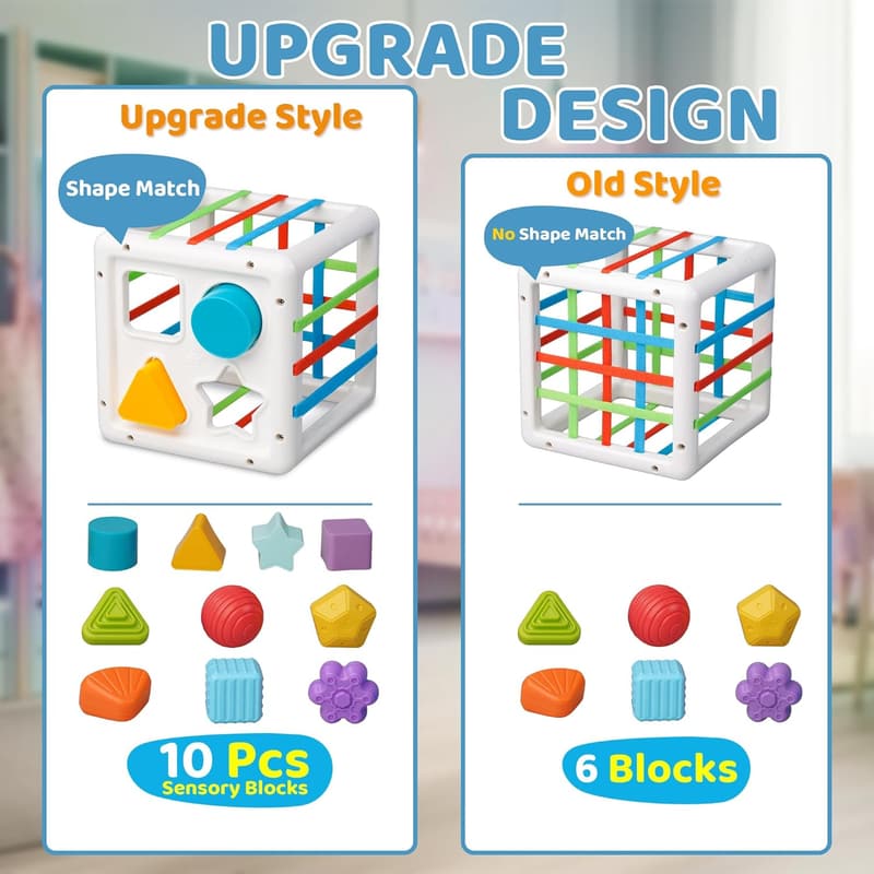 Montessori Shape Sorter Toy Set for 1+ Year Olds