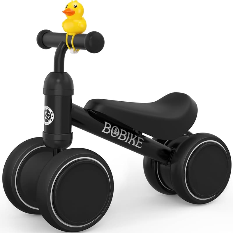 Classic Black Baby Balance Bike for Toddlers 12-36 Months