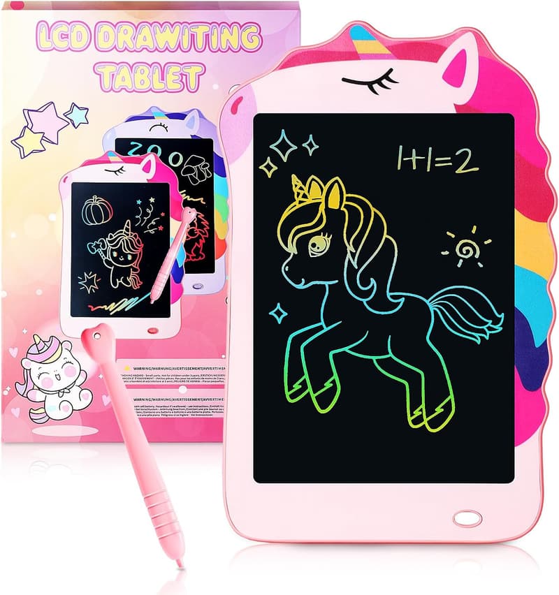 Colorful Unicorn LCD Writing Tablet for Girls, 8.5 Inch