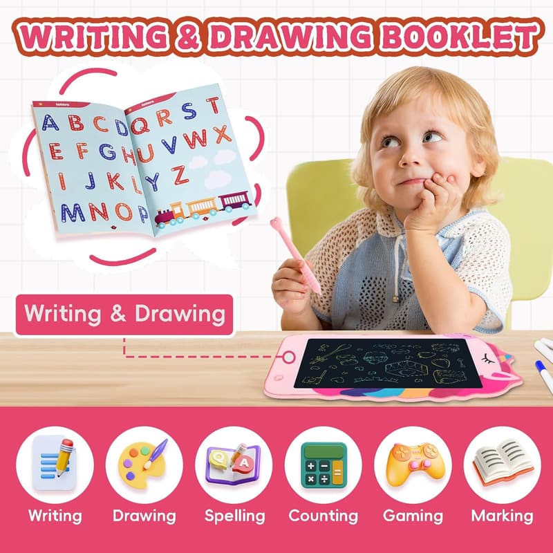 Colorful Unicorn LCD Writing Tablet for Girls, 8.5 Inch