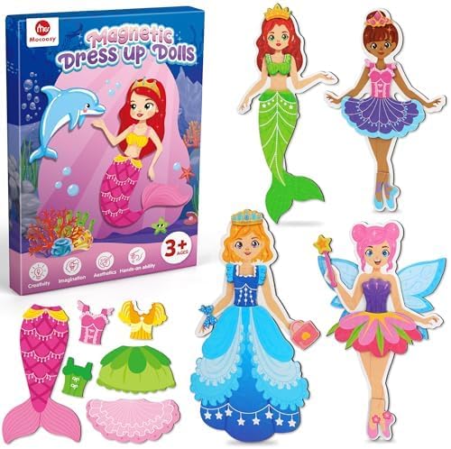 Magnetic Dress-Up Dolls for Girls - Princess & Fairy Activity Set