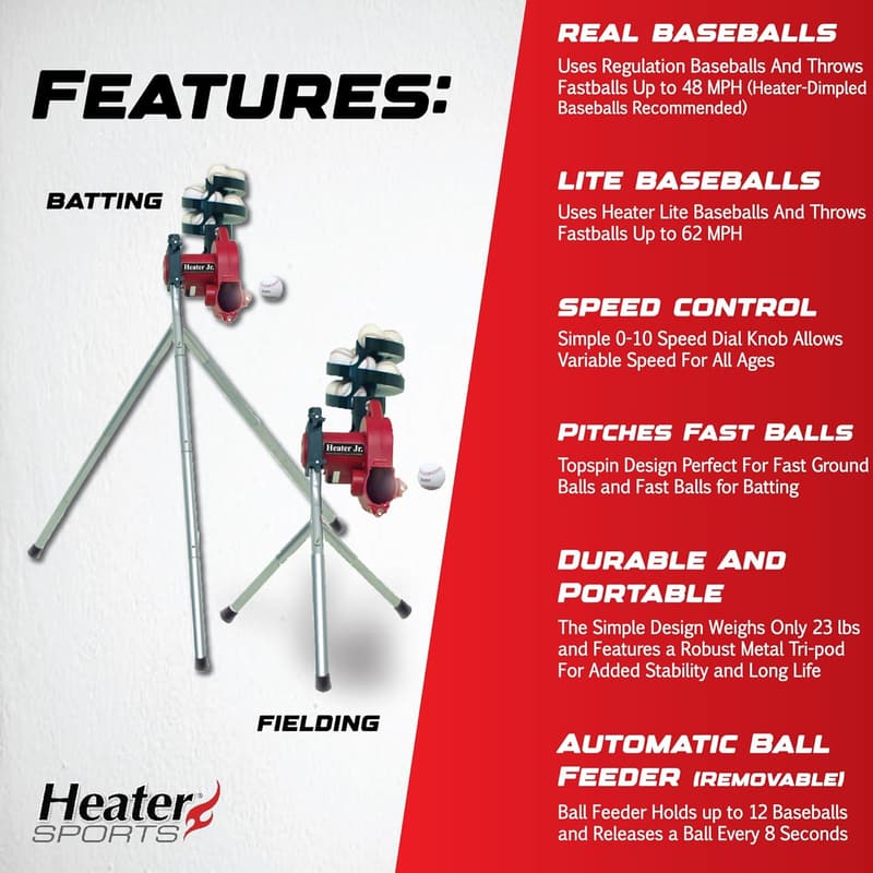 Portable Junior Baseball Pitching Machine for Kids' Practice