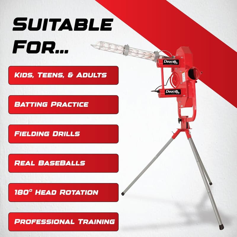 Heater Sports Deuce Baseball Pitching Machine with Automatic Feeder