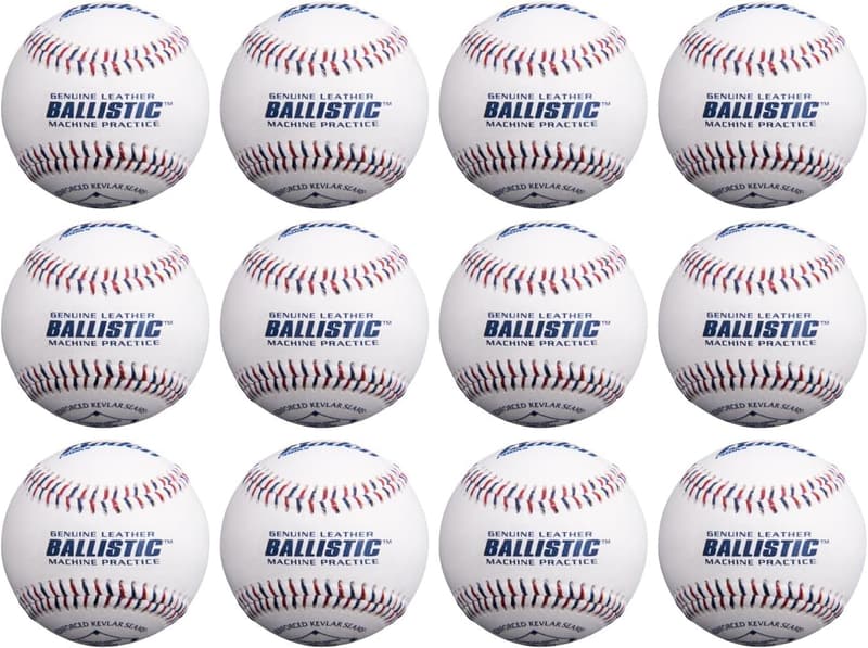 Durable Leather Baseballs - 12-Pack for Pitching Machines