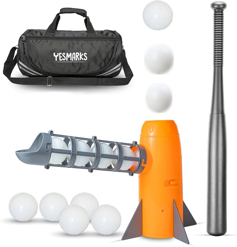 Kids Baseball Pitching Machine Toy Set with Bat and Balls