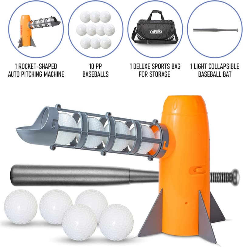 Kids Baseball Pitching Machine Toy Set with Bat and Balls