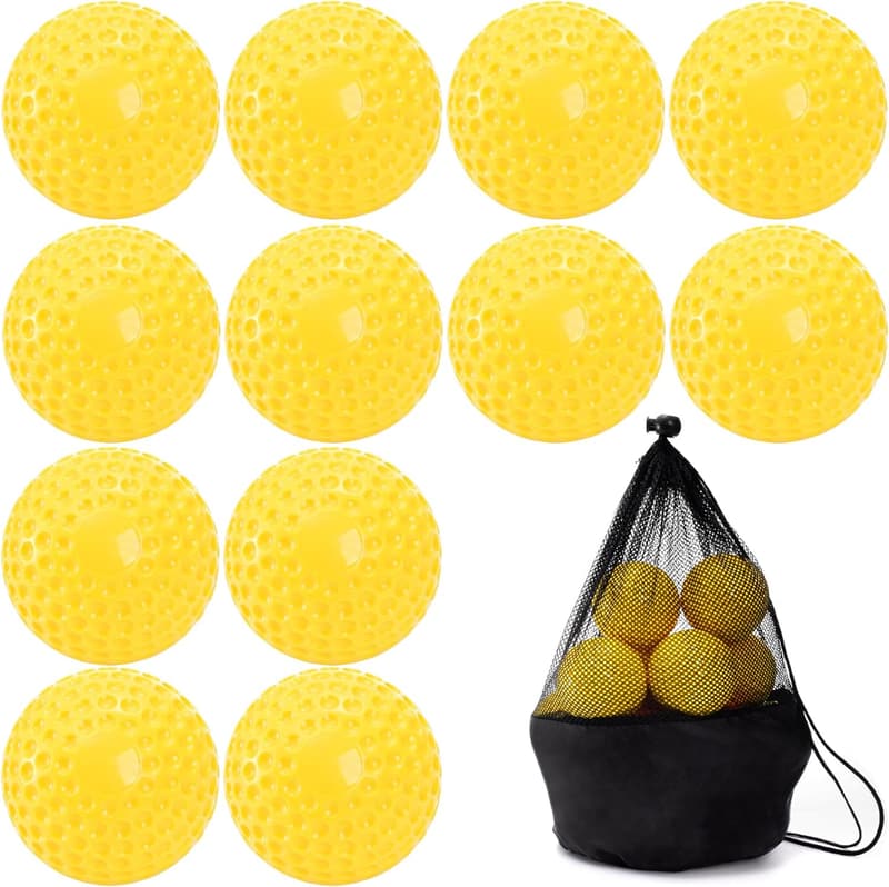 12-Pack Green Dimpled Baseballs for Hand-Eye Coordination Practice