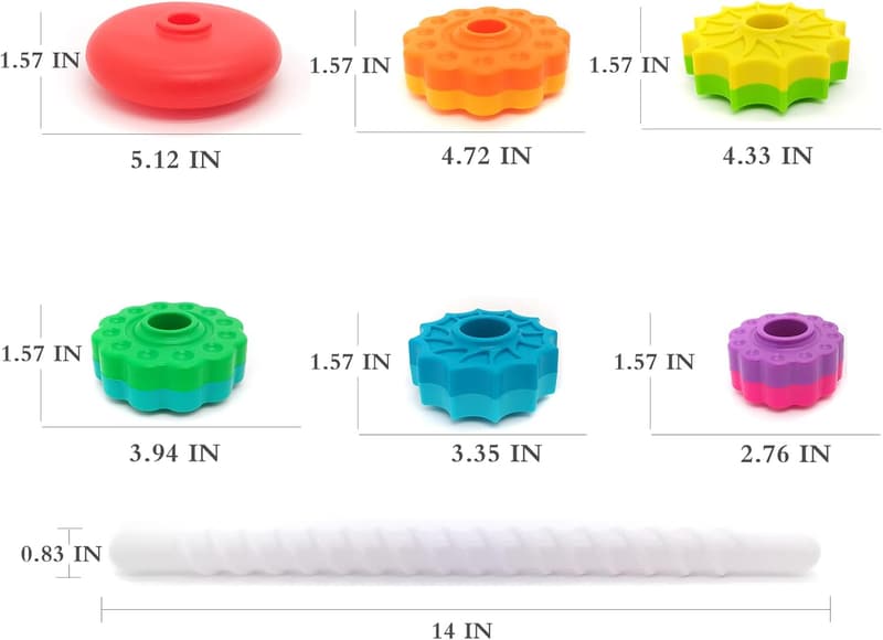 Rainbow Spinning Stacking Toy for Toddlers 1-3