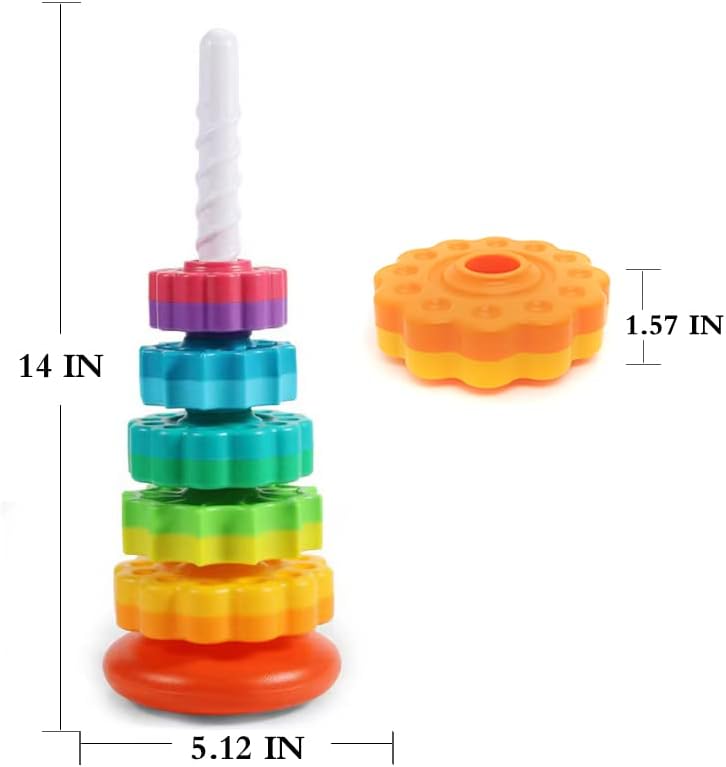 Rainbow Spinning Stacking Toy for Toddlers 1-3