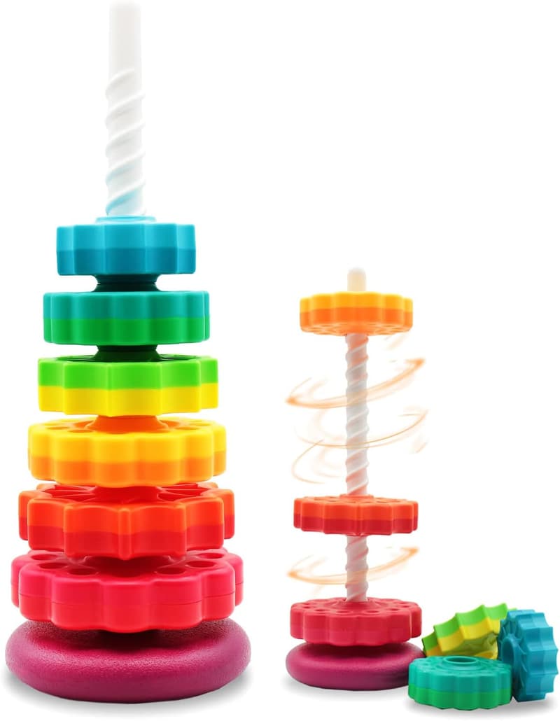 Educational Spinning Stacking Toys - ABS Plastic Rainbow