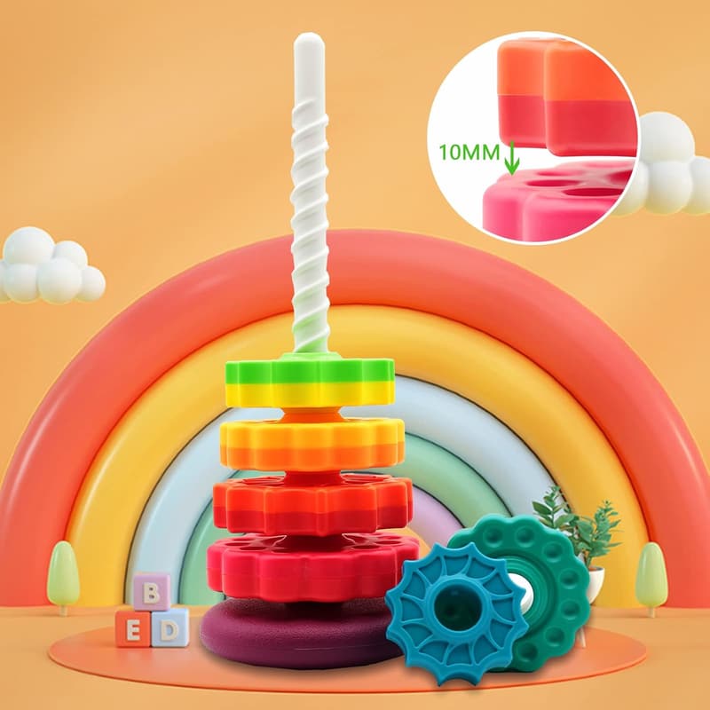 Educational Spinning Stacking Toys - ABS Plastic Rainbow