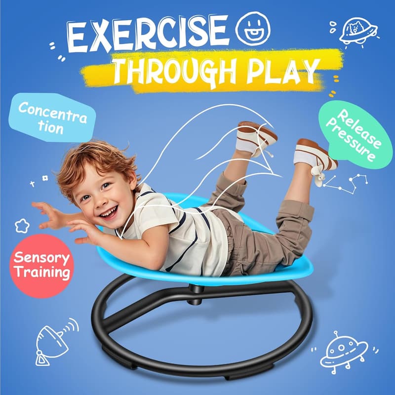 Sensory Swivel Chair for Kids with ADHD and Autism (Blue)