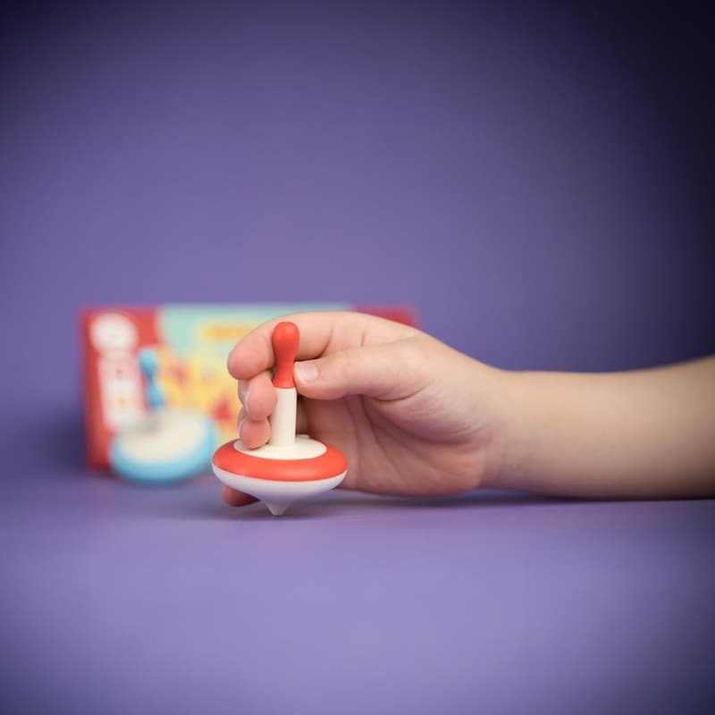 Montessori Wooden Spinning Tops Set for Kids, 3 Pack