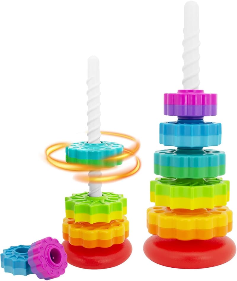 Premium Baby Spin Stack Toy - Educational Stacking Toy for Toddlers