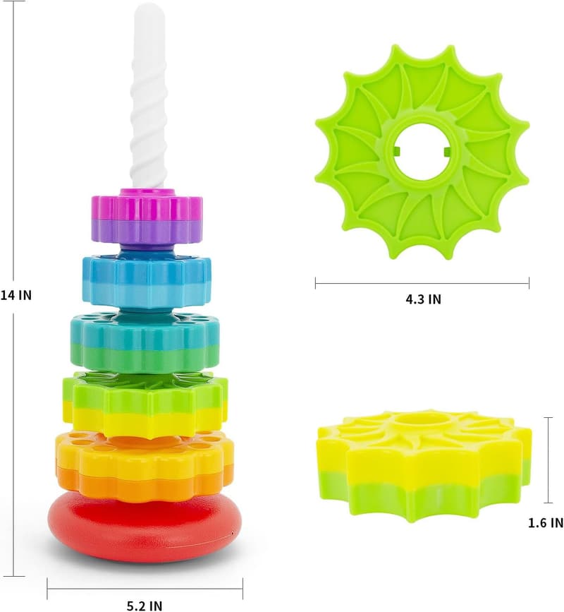 Premium Baby Spin Stack Toy - Educational Stacking Toy for Toddlers