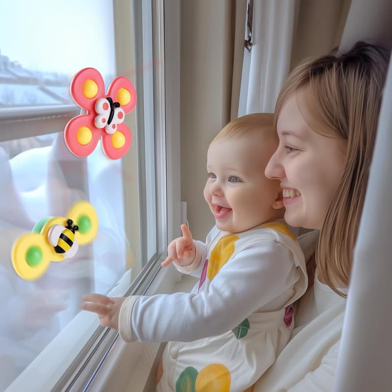 Suction Cup Spinner Toys for 1-Year-Olds | 3-Pack Bath & Sensory Fun