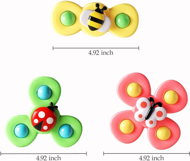 Suction Cup Spinner Toys for 1-Year-Olds | 3-Pack Bath & Sensory Fun