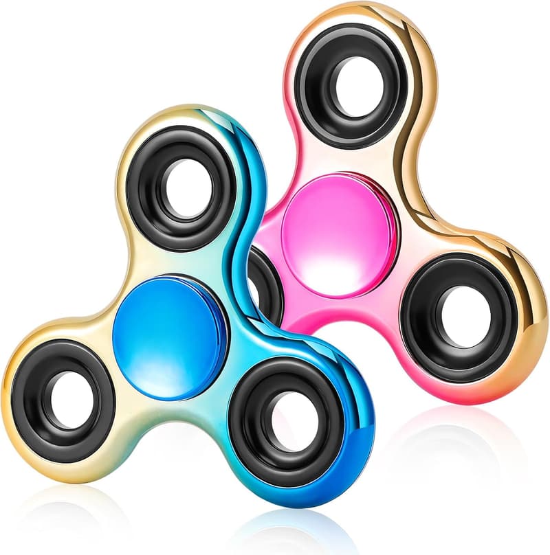 Stress Relief Fidget Spinner 2-Pack, Stainless Steel Toy
