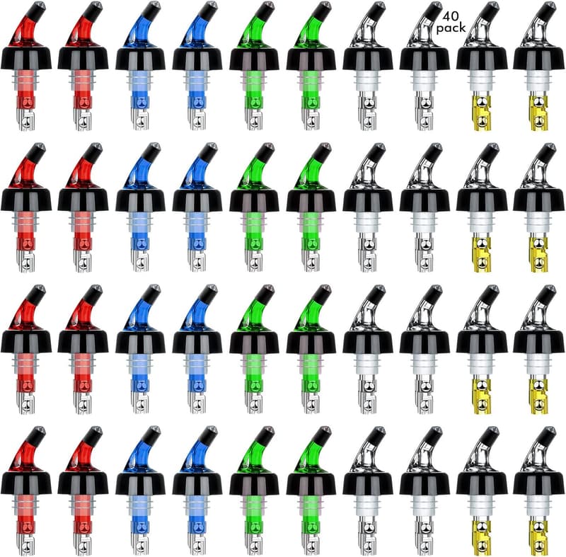 Automatic Measured Bottle Pourer - 1oz Liquor Dispenser - 40 Pack