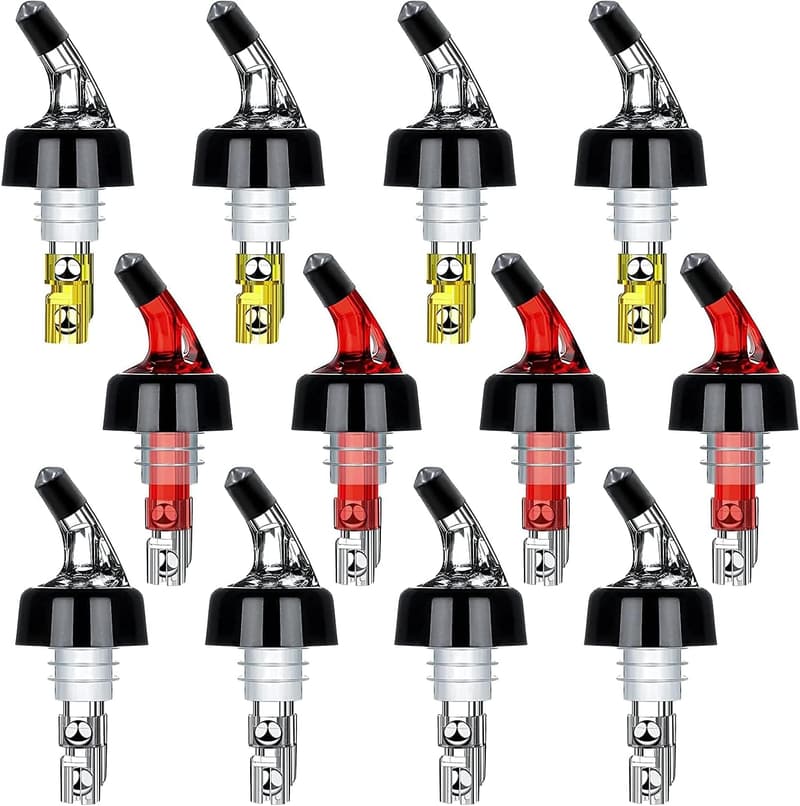 Automatic Measured Bottle Pourer - 1oz Spirit Measure Dispenser (12 Pack)