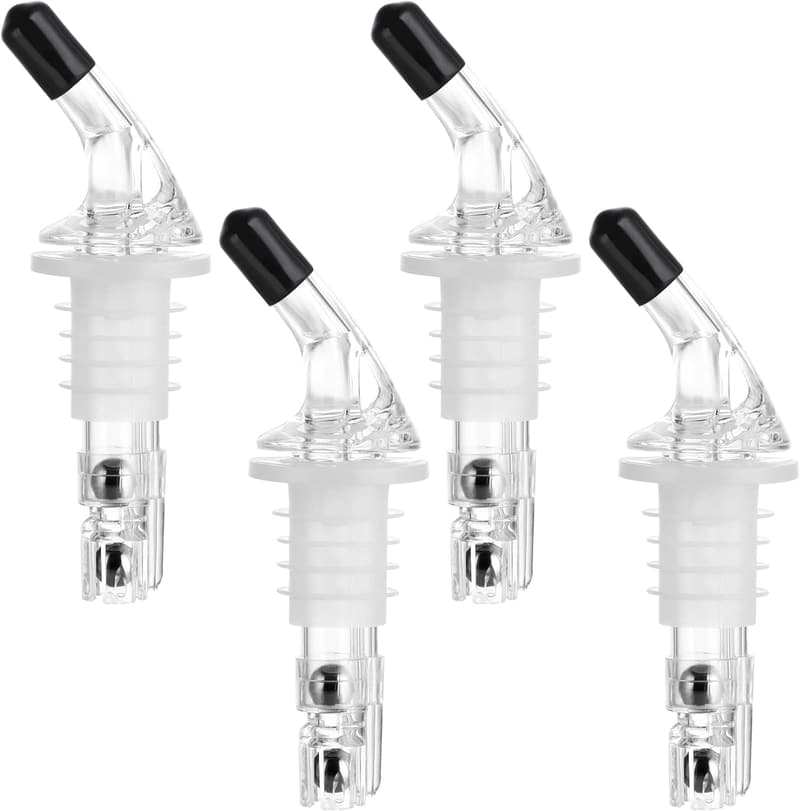 Quick Shot Pourers for Home Bar - 1oz Measured Bottle Pourer Set (4 Pack)
