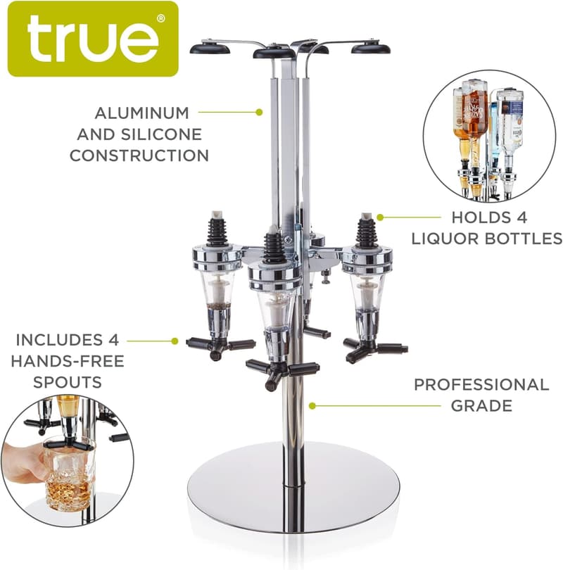 Durable 4-Bottle Liquor Tap Dispenser for Home Bars