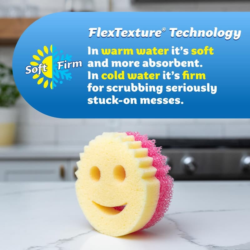 Scrub Daddy Kitchen Sponge Set with Caddy - Scratch-Free & BPA Free