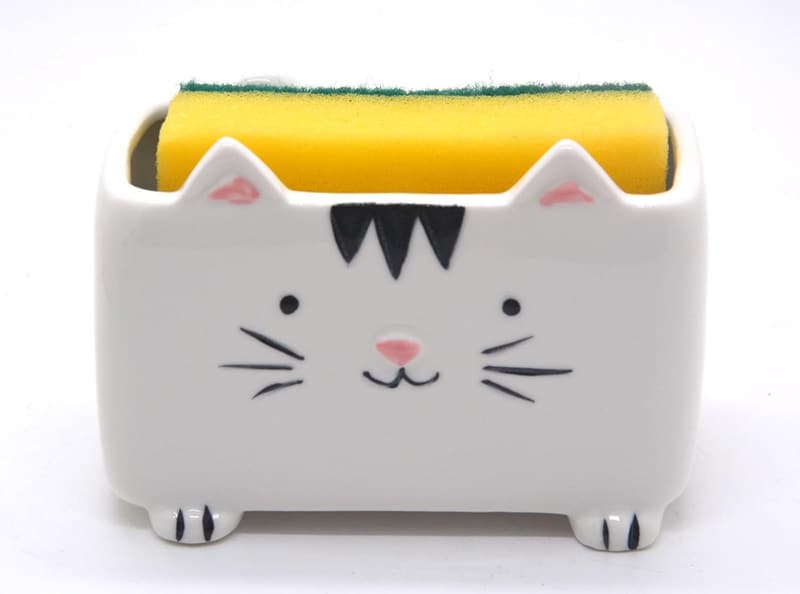 Cute Ceramic Cat Sponge Holder - Ideal Gift for Women