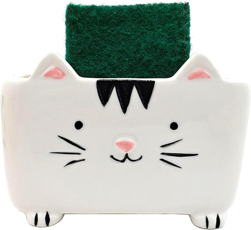 Cute Ceramic Cat Sponge Holder - Ideal Gift for Women