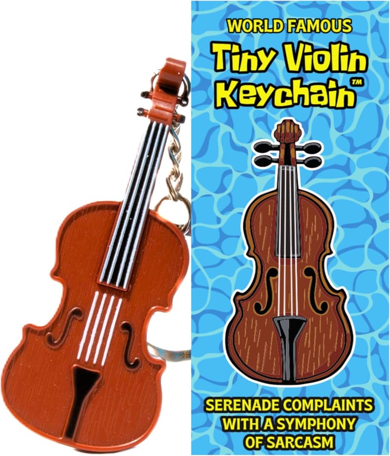 Pocket-Sized Tiny Violin Keychain - Exclusive Mr. Krabs Design