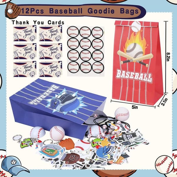 Baseball Birthday Party Favors - 146 Pcs Goodie Bags & Toys