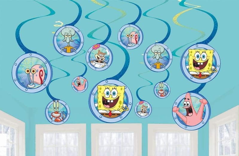 SpongeBob Spiral Party Decorations - 12 Pack - Eye-Catching Design