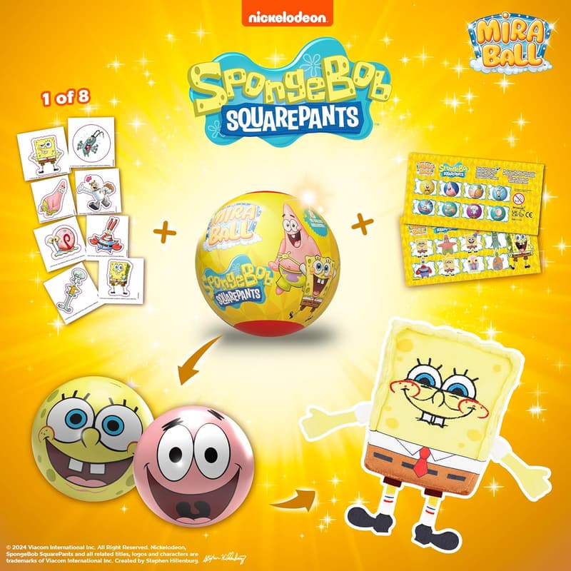 Spongebob Expandable Plush Toys with Surprises for Kids (2-Pack)