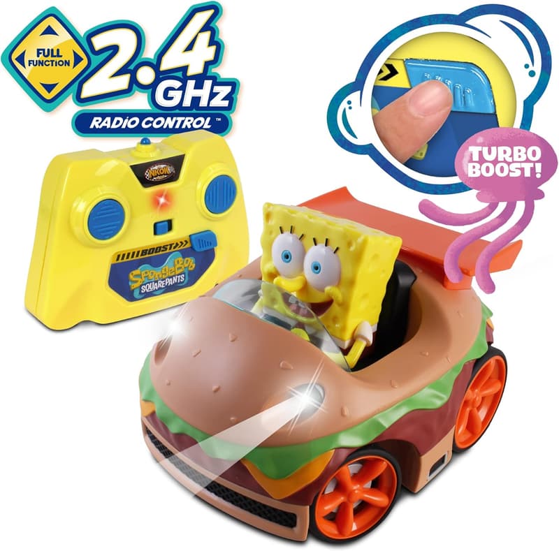 SpongeBob Krabby Patty RC Vehicle with Lights & Turbo Boost