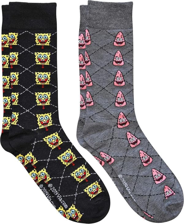 Spongebob & Patrick Men's Crew Socks - 2 Pair Pack